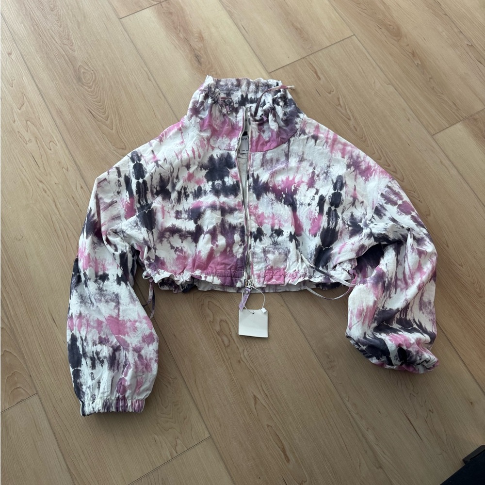 Bershka Pink and Black Tie-Dye Jacket